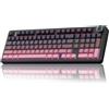 AULA-Verlag Tastiera meccanica da gaming wireless AULA F99 Pro, 96%, RGB, con switch intercambiabili, Bluetooth e 2.4 GHz, colore rosa sfumato - switch Reaper