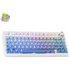 AULA-Verlag Tastiera meccanica wireless AULA F75, 75%, RGB, con switch sostituibili a caldo, Bluetooth, 2.4 GHz, USB-C - Colore blu sfumato, con incisione laterale del motivo "Reaper"