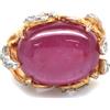 PNG Anello In Argento Sterling 925 Con Rubino Rosso E Zirconi Mis. 6,75 11x14 Mm