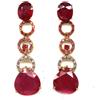 PNG Orecchini In Argento Sterling 925 Con Rubino Rosso 16x17 mm E Zaffiro