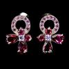 Gemsporium 925 Orecchini Argento Sterling Pera Rodolite Tanzanite Gemma No USA Import Fee