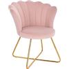 BAKAJI Poltrona Sedia Relax con Rivestimento in Velluto e Gambe in Metallo Colore Oro Cromato, Poltroncina Imbottita ad Alta Densità, Seduta Ergonomica, Design Vintage Retrò, 69 x 64 x 80 cm (Rosa)