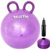 Hurtle Pallone per Saltare 45,7 Cm Glitter per Bambini 3-6 Anni, Palla per Saltare Bambini con Maniglie, Pompa e 4 Coni, Giochi da Giardino Interno ed Esterno, PVC Antiscivolo, Viola