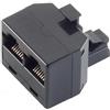 1aTTack.de 1x - Adattatore di accoppiamento RJ45 a 2x RJ45 Contatti placcati in oro Alloggiamento in ABS Non schermato