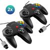 Eaxus Set di 2 controller per Nintendo 64 / N64 in nero, gamepad in stile retrò, Eaxus