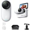 Insta360 GO 3S (128GB) Bianco, Cam 4K vlogging, POV a mani libere, editing IA, m
