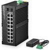 MokerLink Switch Ethernet Gigabit industriale DIN-Rail a 16 porte, 2 porte Gigab