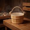 Secchio Sauna Materiale Cedro 20,5x20,5cm con per for fascia in Metallo