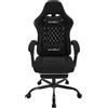 WOLTU Sedia da gaming WOLTU con funzione massaggio, cuscino a molle insacchettate, ergonomica, tessuto a rete, nera