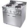 Cucina Elettrica Professionale 4 Piastre Tonde + Forno Elettrico Profondità 70 cm
