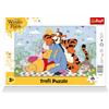 Trefl - Disney Winnie the Pooh, Le avventure di Winnie the Pooh | Puzzle incorniciato per i più piccoli, 15 pezzi grandi, cornice e pannello rigido sul retro, per bambini dai 3 anni in su