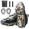 DOMOR Ramponi per Scarponi, 24/32 Punte Ramponi da Ghiaccio a trazione 201 Inox Copertura Antiscivolo per Scarpe da Neve, Protezione sicura per Camminare, Jogging, Pesca