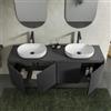 DEGHI Mobile bagno sospeso con ante 160 cm antracite cannettato con top - Nerk