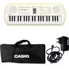 Casio SA-80 Tastiera Digitale a 44 Tasti, Bianco/Giallo Limone, Borsa da Trasporto, Alimentatore