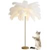 ANram Lampada da Terra con Piume di Struzzo, Lampade con Piume Moderne Semplici Illuminazione da Terra, Illuminazione a LED, Lampada con Piume in Stile Arte Moderna, Lampada da Terra con Treppiede