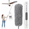 Gütewerk Spolverino ragnatela con asta di estensione da 254 cm, pieghevole | Piumino per la pulizia di ventilatori a soffitto, persiane, battiscopa e soffitti alti, lavabile, elettrostatico