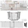 Sonnewelt Cancelletto per bambini 310 cm, Cancello per cani， griglia di protezione per porta, 5 pezzi, in metallo, per bambini e animali domestici, colore: nero