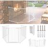 Sonnewelt Cancelletto per bambini 310 cm, Cancello per cani， griglia di protezione per porta, 5 pezzi, in metallo, per bambini e animali domestici, colore: bianco