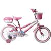 Bicicletta per Bambine Unicorn 14 Pollici con Stabilizzatori Bauletto e Cestino Rosa Rosa