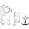 Braun MultiMix 3 HM 3235WH con tritatutto da 500ml, frullatore a immersione (asta in plastica), ganci per impastare, fruste, bicchiere. HM3235WH