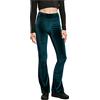 Urban Classics Ladies High Waist Velvet Boot Cut Leggings Donna Leggings Verde Acqua