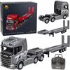 Lean Toys RC Scania 770S 1:18 Sattelzug Tieflader 2,4GHz Telecomando LED Argento