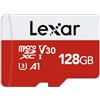 Lexar Scheda Micro SD 128 GB, fino a 100 MB/s, memory card | Scheda di Memoria microSDXC con Adattatore A1, U3, C10, V30, SD Card