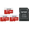 Lexar Scheda Micro SD 128 GB 3 Pack, fino a 100 MB/s, memory card | Scheda di Memoria microSDXC con Adattatore A1, U3, C10, V30, SD Card