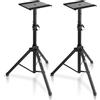 Pyle Supporto Altoparlanti Dual Studio Monitor 2, Coppia Stativi per Casse Acustiche, Altezza Regolabile 86,36 cm a 134,62 cm, Pieghevoli con Base Metallica, Stativi Casse Audio, Stand Casse Audio