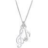 Elli Collana Notenschlüssel Note Swarovski® Kristall 925 Silber