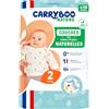 CARRYBOO - Pannolini misura 2 (3-6 kg) - Pelle sensibile - Naturale e ultra assorbente - 12 ore a prova di perdite - Senza ingredienti indesiderati - Made in France - Confezione da 50 strati