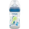 Neobaby Biberon PP Anticolica 0 Mesi + da 150 ml, Biberon con Tettarella in Silicone Morbida e Flessibile, Adatto per Allattamento Misto, Flusso Lento, Blu