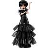 Monster High Mercoledì, bambola Rave'N Mercoledì da collezione in abito nero in stile gotico ispirato alla scena del ballo, accessori premium e supporto per bambola, HXJ03
