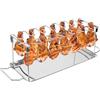 Generico Supporto per Cosce di Pollo,Griglia per Arrostire Cosce di Pollo - Accessorio Pieghevole in Acciaio Inox per Cottura all'Aperto Picnic Barbecue Giardino Campeggio