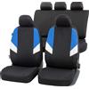 Walser Set completo di coprisedili per auto WALSER Cala, coprisedili universali per auto in 4 pezzi, coprisedili protettivi, 2 coprisedili anteriori, 1 coprisedile posteriore nero-blu