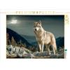 CALVENDO Puzzle Lupo al chiaro di luna | 1000 pezzi puzzle 64x48cm Foto puzzle per ore liete