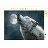 CALVENDO Puzzle Lupo urlante con la luna piena | 1000 pezzi dimensioni 64x48cm Foto-Puzzle per le ore felici
