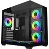 FSP Custodia FSP M341-BA, torre midi, compatibile con formati mITX, mATX, ATX, colore nero, illuminazione ARGB. Tipo: torre, per PC. Colori: nero. Formati supportati: ATX, micro ATX, Mini-ITX. Caratteristiche: multi, ventole incluse