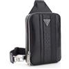 Guess Uomo Borsa Torino Crossover 2 Nero | design iconico Guess, scomparto principale capiente, logo signature del brand