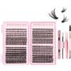 VEGCOO 640 Pezzi Ciglia Finte Extension Ciglia, 30D-40D*2-50D Curl Ciglia Finte Ciuffetti, 9-16mm Kit di Extension per Ciglia