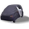 Susy Shop Telo Copriauto Felpato Smart w 450 e w 451 Con Zip Laterale | 6 Strisce Riflettenti Catarifrangente | Impermeabile | Copri Auto per Interno e Esterno