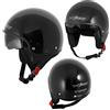 A-PRO Casco Jet Demi Scooter Moto Omologato ECE 22 Visiera Parasole Nero XS
