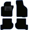 QUEMAR Tappetini Auto per Golf V e VI 2003-2012, Bordo Blu, 0 Ricami | Kit Tappeti Moquette e Gomma su Misura / Set 2 Anteriori + 2 Posteriori / Ricami e Colori Personalizzati / Antiscivolo