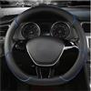 WEINUANXIN Per Dacia Per Sandero Ⅲ StepWay 2020-2024 Coprivolante Per Auto Con Fascia Elastica Comfort Ultrasottile In Pelle In Fibra Carbonio Che Assorbe Sudore Coprivolanti(BlackBlue,D)