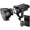 BRESSER Faretto LED da studio BRESSER BR-D1200BL COB Bi-Color con raffreddamento | 10800 lumen, 3200 a 5600 K, CRI oltre 95, dimmer continuo, ventola silenziosa, DMX, telecomando, attacco batteria V Lock