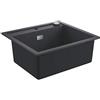 Grohe K700 Lavello in Materiale Composito, Vasca Singola e Gocciolatoio, Granite Black, 56 x 50 cm