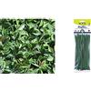 tenax Divy 3D Plus Photinia, Siepe Sintetica 1,50x3m Foglie Tipo Fotinia su Rete di Plastica & Fix-Tie plastica, Fascette Fissaggio, Verde, 1 X 0.1 X 20 cm