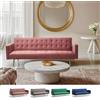 Produce Shop Divano Letto Moderno clic clac 3 posti in Velluto Gambe Dorate Caullae - Rosa