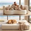 PEBFHSQW Boneless Divano-Letto Convertibile 200cm Divano letto matrimoniale Beige | Divano lavabile sfoderabile,nessun montaggio,imbottitura morbida in schiuma ad alta densità,soggiorno,camera ospiti e ufficio
