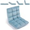 SOARS Sedia da Terra, Schienale 14 Posizioni (Verde,49,5 x 60 x 51cm) | Poltrona Relax Imbottita e Pieghevole, Cuscino da Pavimento, Fodera Morbida in Peluche, per Riposo, Yoga e Meditazione